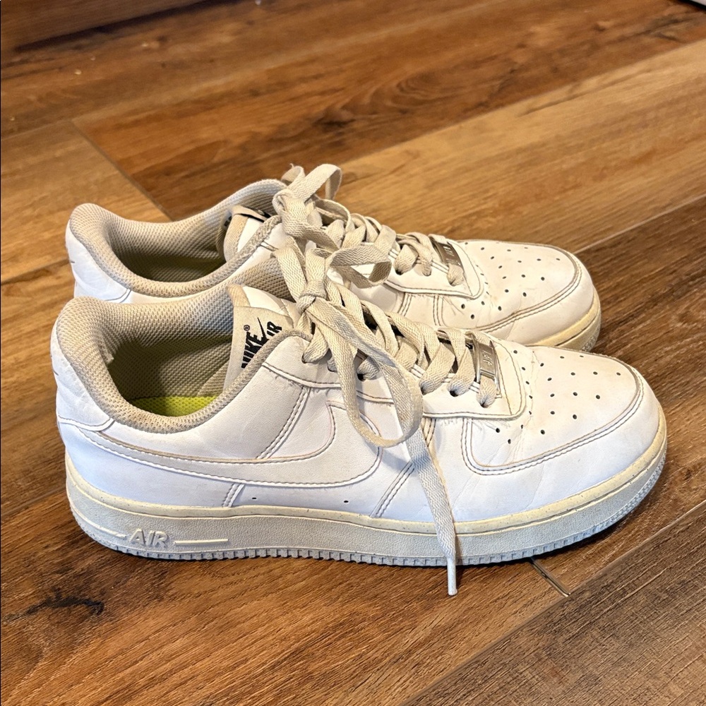 Nike Air Force 1 White Leather Sneakers